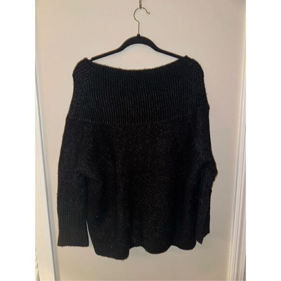 Zara Knit Boatneck Charcoal Gray Wool Blend Sweater Large - Picture 2 of 3